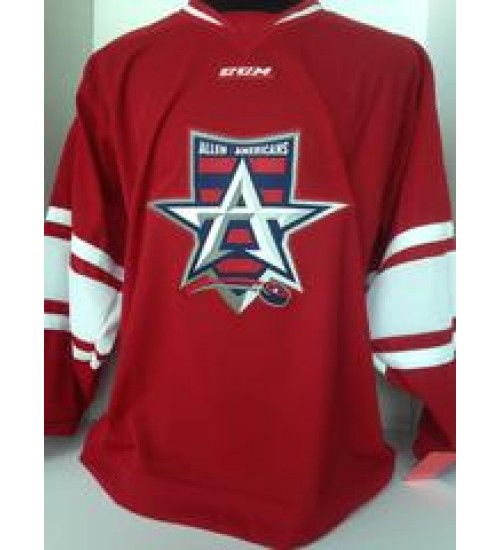 Custom ECHL Allen Americans Authentic Road Hockey Jersey Red